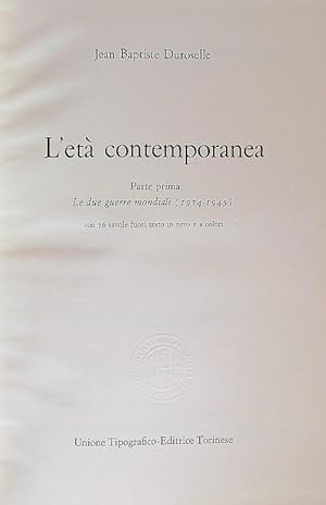 Seller image for L'Eta' contemporanea. Parte prima. Le due guerre mondiali 1914-1945 for sale by Librodifaccia