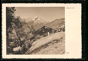 Bild des Verkufers fr Foto-Ansichtskarte Ernst und Bernhard Groh: Bergheimat im Sonnenschein zum Verkauf von Bartko-Reher