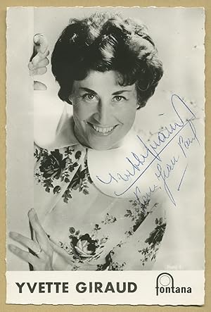 Image du vendeur pour Yvette Giraud (1916-2014) - Jolie photo ddicace - 60s mis en vente par PhP Autographs