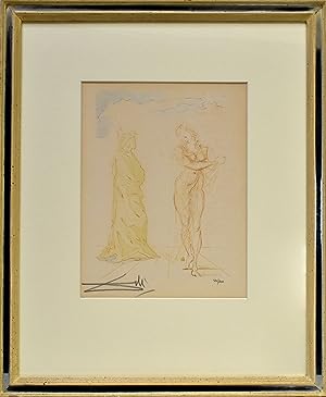 Seller image for Vergil sprichte Dante Mut zu. Die Hlle - 2. Gesang. [Signierter Original-Farbholzschnitt, gerahmt / signed original color woodcut, framed]. for sale by Antiquariat Lenzen