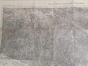 Bild des Verkufers fr Einheitsblatt 142. Cham - Zwiesel - Straubing - Deggendorf. Mastab 1:100 000. zum Verkauf von Antiquariat Bler