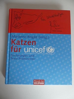 Bild des Verkufers fr Katzen fr unicef - Zeichnungen und Texte Prominenter/ signiert zum Verkauf von Antiquariat Maralt