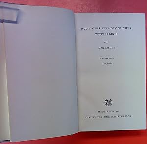 Bild des Verkufers fr Russisches etymologisches Wrterbuch / L - Ssuda (Indogermanische Bibliothek, 2. Reihe: Wrterbcher). Vorsatz mit Ex-Libris-Aufkleber. zum Verkauf von biblion2