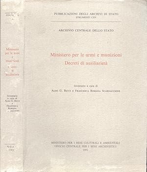 Bild des Verkufers fr Ministero per le armi e munizioni. Decreti di ausiliarit zum Verkauf von Biblioteca di Babele