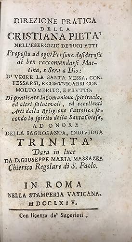 Direzione Pratica della Cristiana Carità nellEsercizio de suoi Atti.