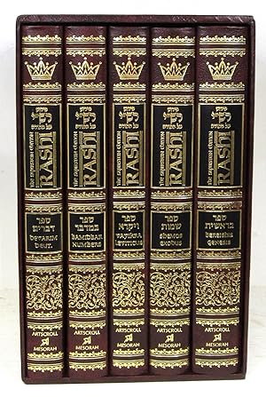 Seller image for Rashi; the Torah, with Rashi's commentary translated, annotated, and elucidated by Rabbi Yisrael Isser Zvi Herczeg. Vol. 1: Bereishis/Genesis; vol. 2: Shemos/Exodus; vol. 3: Vayikra/Leviticus; vol. 4: Bamidbar/Numbers; vol. 5: Devarim/Deuteronomy. Five volume set for sale by Hammer Mountain Book Halls, ABAA