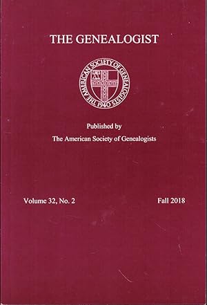 Bild des Verkufers fr The Genealogist Volume 32, No. 2 Fall 2018 zum Verkauf von Kenneth Mallory Bookseller ABAA