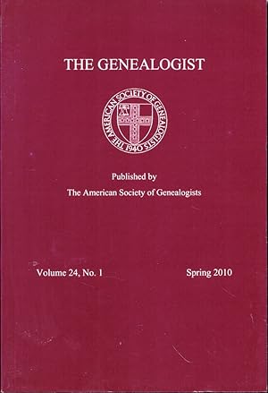Bild des Verkufers fr The Genealogist Volume 24, No. 1 Spring 2010 zum Verkauf von Kenneth Mallory Bookseller ABAA