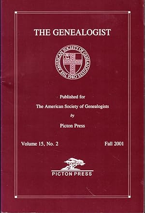 Bild des Verkufers fr The Genealogist Volume 15, No. 2 Fall 2002 zum Verkauf von Kenneth Mallory Bookseller ABAA
