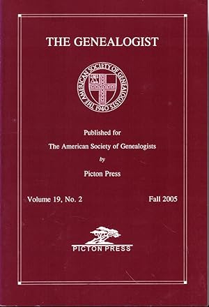 Bild des Verkufers fr The Genealogist Volume 19, No. 2 Fall 2005 zum Verkauf von Kenneth Mallory Bookseller ABAA
