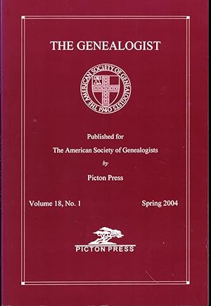 Bild des Verkufers fr The Genealogist Volume 18, No. 1 Spring 2004 zum Verkauf von Kenneth Mallory Bookseller ABAA