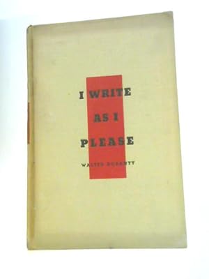 Immagine del venditore per I Write as I Please venduto da World of Rare Books