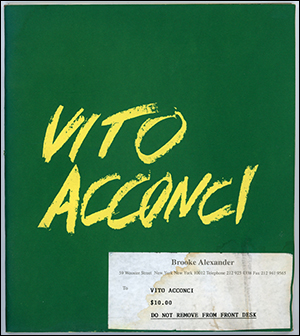 Image du vendeur pour Vito Acconci : Photographic Works 1969 - 1970 mis en vente par Specific Object / David Platzker