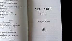 Bild des Verkufers fr Arguably: Essays. zum Verkauf von Antiquariat Bookfarm
