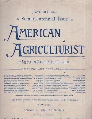 American Agriculturist For Farm Garden & Household. January 1892 Semi-Centennial Issue