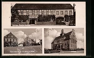 Immagine del venditore per Ansichtskarte Grditz, Gasthof Richter, Strasse mit Schule und Kirche venduto da Bartko-Reher