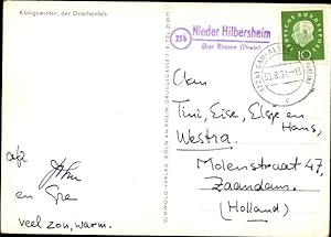 Ansichtskarte / Postkarte Landpoststempel Nieder Hilbersheim über Bingen Rhein, Königswinter, Dra...