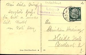 Ansichtskarte / Postkarte Landpoststempel Laave Neuhaus Elbe Land, Junge Cow Chow Hunde