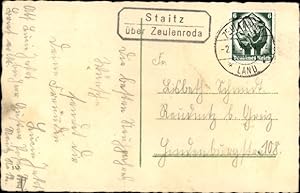 Ansichtskarte / Postkarte Landpoststempel Staitz über Zeulenroda, Glückwunsch Neujahr