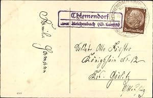 Ansichtskarte / Postkarte Landpoststempel Thiemendorf über Reichenbach Oberlausitz, Glückwunsch N...