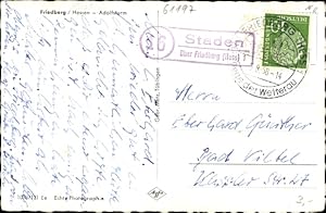 Ansichtskarte / Postkarte Landpoststempel Staden über Friedberg Hessen 1, Adolfsturm Friedberg
