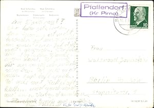 Ansichtskarte / Postkarte Landpoststempel Pfaffendorf Kreis Pirna, Bad Schandau, Basteifelsen, Ba...