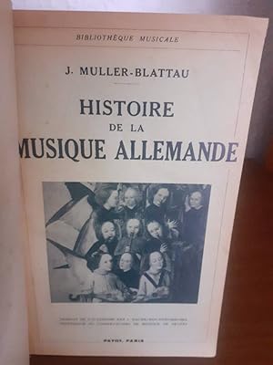 Immagine del venditore per HISTOIRE DE LA MUSIQUE ALLEMANDE venduto da Librera Maldonado