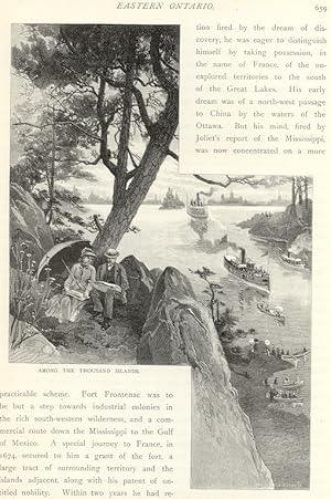 LANDSCAPE VIEW OF THE THOUSAND ISLANDS IN EASTERN ONTARIO,Historical Picturesque Canada,1882 print