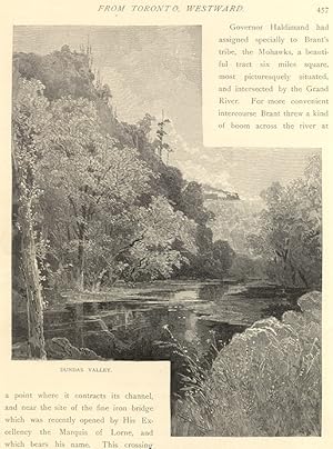 VIEW OF DUNDAS VALLEY IN ONTARIO,Historical Picturesque Canada,1882 print