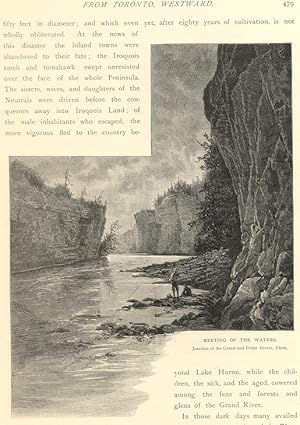 MEETING OF THE WATERS AT THE JUNCTION OF THE GRAND AND IRVINE RIVERS ELORA,Picturesque Canada,188...