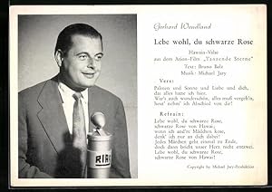 Seller image for Ansichtskarte Musiker Gerhard Wendland mit seinem Song Lebe wohl, du schwarze Rose for sale by Bartko-Reher