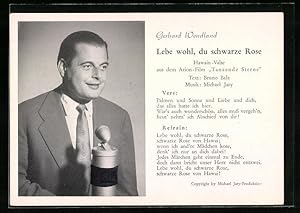 Seller image for Ansichtskarte Musiker Gerhard Wendland mit seinem Song Lebe wohl, du schwarze Rose for sale by Bartko-Reher