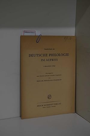 Bild des Verkufers fr Der Einfluss der niederlndischen Literatur auf die deutsche / Sonderdruck aus Deutsche Philologie im Aufriss / herausgegeben unter Mitarbeit zahlreicher Fachgelehrter von Prof. Dr. Wolfgang Stammler zum Verkauf von ralfs-buecherkiste