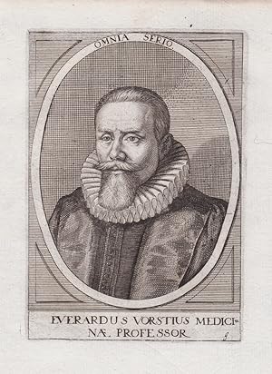 Seller image for Everardus Vorstius Medicinae Professor" - Aelius Everhardus Vorstius (1565-1624) Dutch physician botanist University Leiden Heidelberg Kln Delft Botaniker Arzt Portrait for sale by Antiquariat Steffen Vlkel GmbH