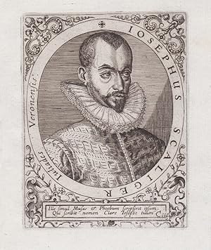 Seller image for Iosephus Scaliger." - Joseph Justus Scaliger (1540-1609) Calvinist scholar historian Gelehrter Portrait for sale by Antiquariat Steffen Vlkel GmbH