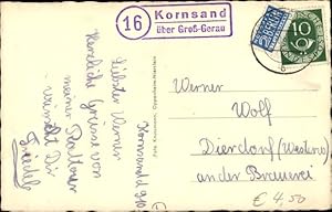 Ansichtskarte / Postkarte Landpoststempel 16 Kornsand über Groß Gerau