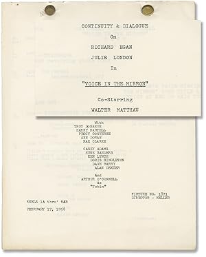 Bild des Verkufers fr Voice in the Mirror (Original post-production screenplay for the 1958 film) zum Verkauf von Royal Books, Inc., ABAA