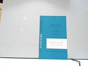 Bild des Verkufers fr Ecole pratique des hautes tudes annuaire 1963-64IVe section histo/philo zum Verkauf von JLG_livres anciens et modernes