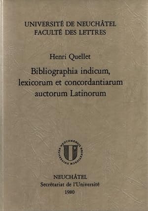 Image du vendeur pour Bibliographia indicum, lexicorum et concordantiarum auctorum Latinorum. Rpertoire bibliographique des index, lexiques et condordances des auteurs latins. mis en vente par Fundus-Online GbR Borkert Schwarz Zerfa