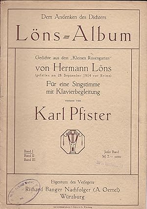 Löns-Album: Für eine Singstimme mit Klavierbegleitung Band 1