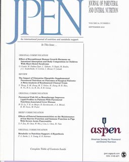 Seller image for JPEN (Journal of Parenteral and Enteral Nutrition) Vol. 34 No. 3 Sept. 2010: Effects of Recombinant Human Growth Hormone on Intestinal Absorption and Body Composition in Children with Short Bowel Synd for sale by Never Too Many Books