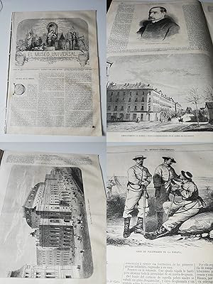 EL MUSEO UNIVERSAL N°16, ABRIL1869. Grabados: Madrid nuevas construcciones barrio Salamanca 1869,...