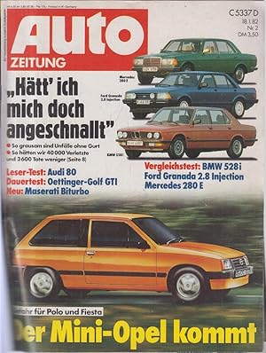Auto Zeitung: Jan. 82, Nr.2: Hätt ich mich doch angeschnallt" Der Mini-Opel kommt