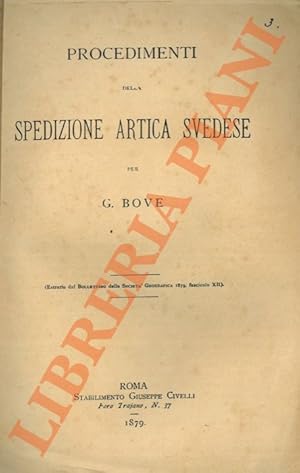 Imagen del vendedor de Procedimenti della spedizione artica svedese. a la venta por Libreria Piani