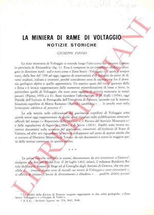 La miniera di rame di Voltaggio (Alessandria). Notizie storiche.