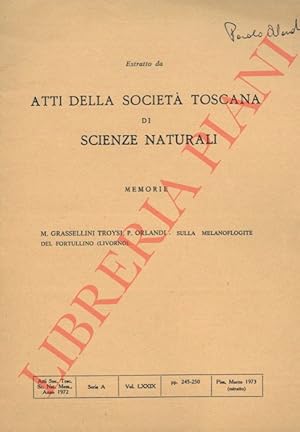 Seller image for Sulla melanoflogite del Fortullino (Livorno). for sale by Libreria Piani