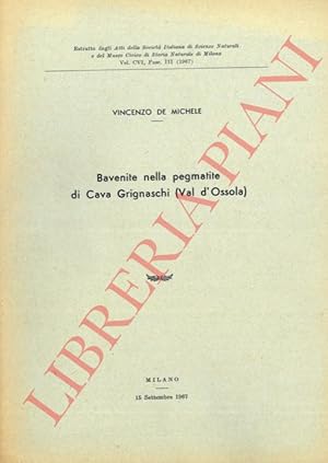 Bild des Verkufers fr Bavenite nella pegmatite di Cava Grignaschi (Val d'Ossola). zum Verkauf von Libreria Piani