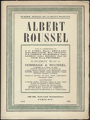 Hommage à Albert Roussel. Supplement musicale. [Mit dem Beiheft].