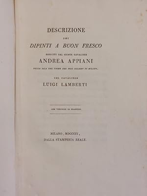 Descrizione dei dipinti a buon fresco eseguiti dal signor cavaliere Andrea Appiani nella sala del...