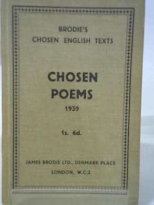 Imagen del vendedor de Chosen Poems 1939 a la venta por World of Rare Books